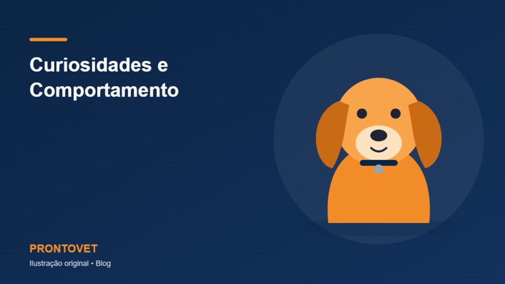 Ilustração original com cão estilizado e o título do artigo: Curiosidades e Comportamento