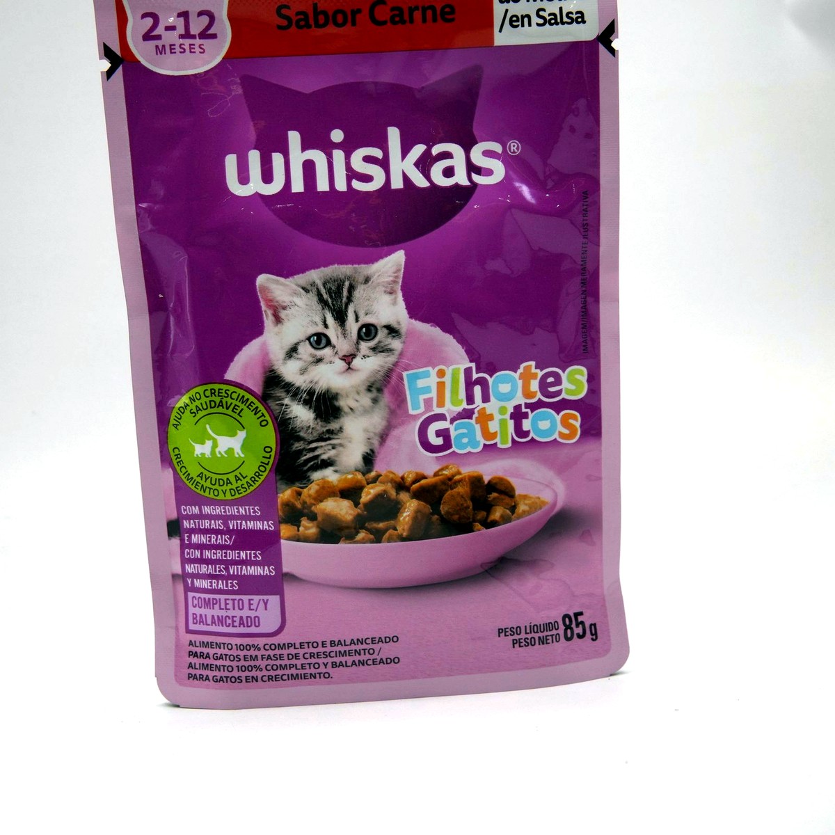 Whiskas para Gatos Filhotes — Carne ao Molho — Sachê 85 g