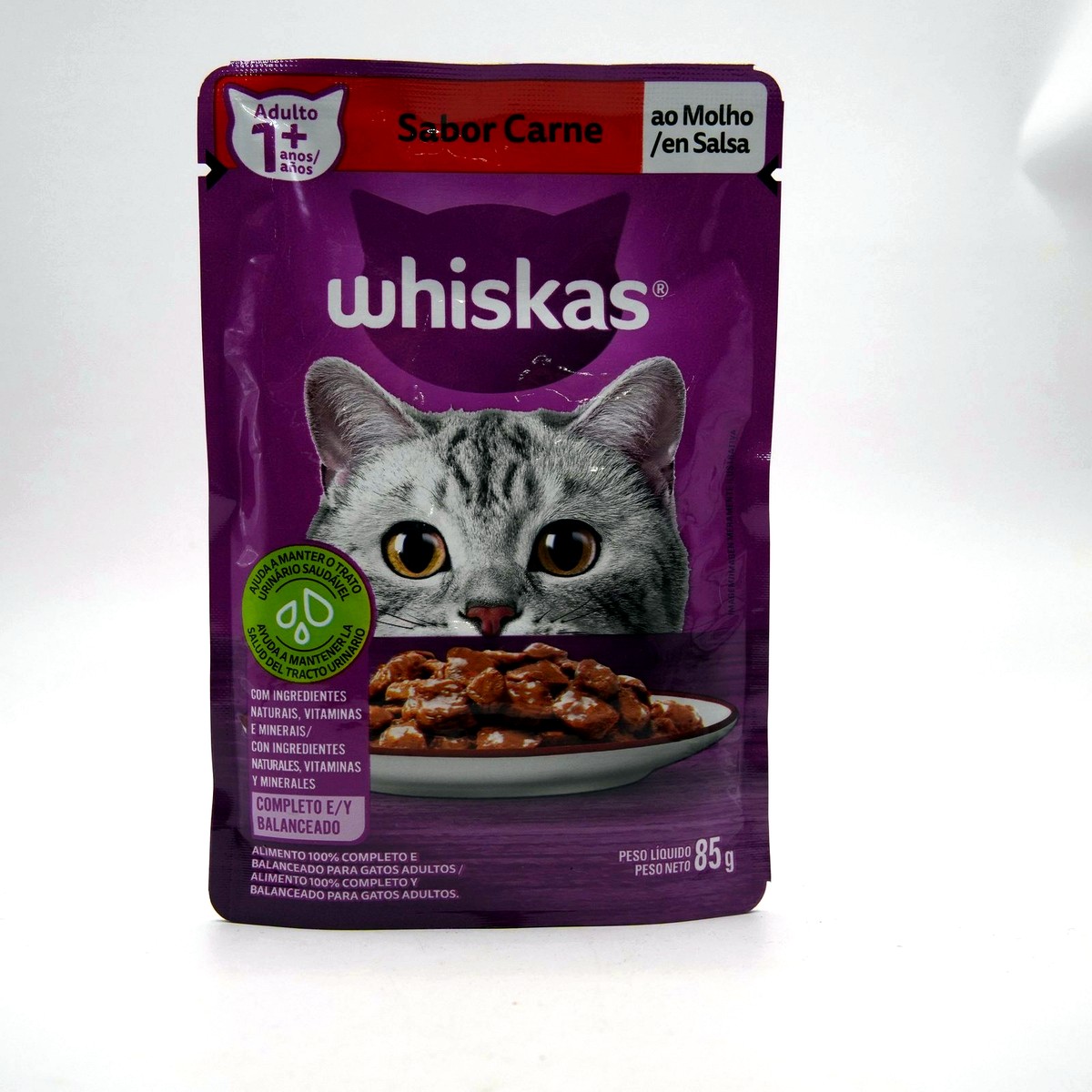 Whiskas para Gatos Adultos — Carne ao Molho — Sachê 85 g