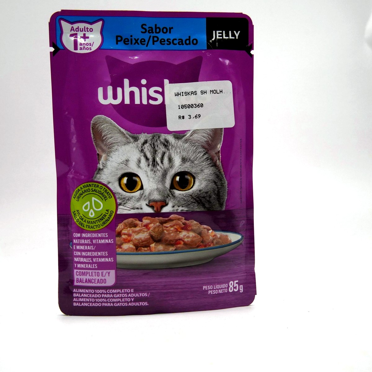 Whiskas para Gatos Adultos — Peixe em Jelly — Sachê 85 g