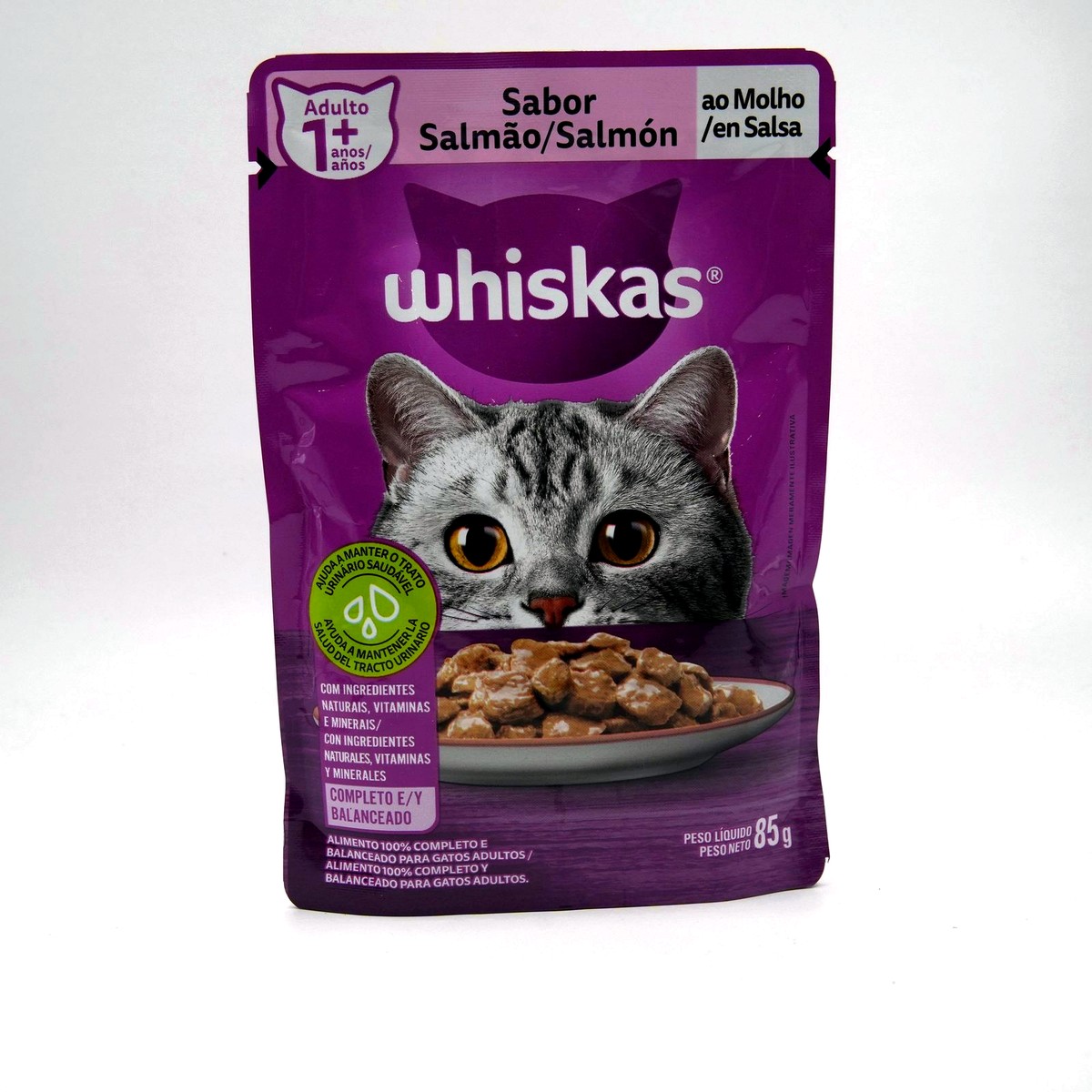 Whiskas para Gatos Adultos — Salmão ao Molho — Sachê 85 g