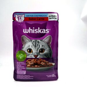 Whiskas para Gatos Castrados — Carne ao Molho — Sachê 85 g